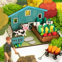 민화샵 클레이 미니농장 만들기세트 미니어쳐꾸미기 미니어처하우스 만들기키트 DIY 농장피큐어 클레이만들기세트, 클레이 미니농장 만들기