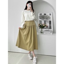 고급 우아미 롱 스커트 (3color) (고퀄 원단 탄탄한 허리 밴딩으로 우아하고 날씬해 보이는 럭셔리 롱 스커트)