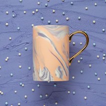 까사무띠 골드 24K 마블머그 10종 5color, 살구 450ml