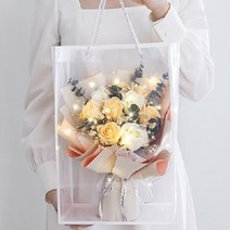 [ 아르띠콜로 led 비누 꽃다발+투명 쇼핑백 ] 특별한 선물 핑크 조화 여자친구 꽃 기념일 생일 졸업 발렌타인, acl 오렌지