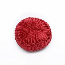 네덜란드 벨벳 호박 패드 순색 북유럽 바람 수공 주름 쿠션 창 바퀴 쿠션?, 크리스마스 레드, 直径40*10cm