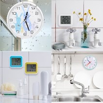 무소음 흡착식 방수 화장실 주방 시계 타이머 온습도계, 03_디지털 타이머 흡착 방수시계 옐로우