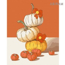 아비람 DIY 명화 그리기 유화 세트 정물 풍경 아트 북유럽, 풍성한 호박