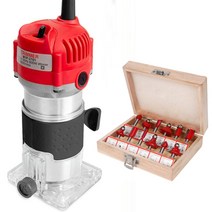 나무홈파기 목공트리머 각끌기 비트 목공공구 800w 전기 밀링 조각 슬로 팅 트리밍 기계 조각 기계 라우터 블루레드, 협력사, 트리머 레드 키트