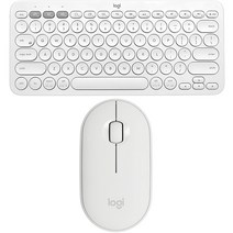 로지텍 페블 무선 마우스 M350, 마우스 + 키보드, 화이트