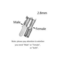 압착단자 커넥터 슬리브 터미널 100Pcs 2.8mm 4.8mm 6.3mm 플러그 스프링 암 수 스페이드 콜드 크림프 자동차 스피커 전선 세트, Silver 2.8mm_Female50Pc Male50