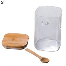 Storage Jar Transparent Airtight Glass Tank Multifunctional Grain Container with Sealed Lid for Kitc, 01 공간_02 L