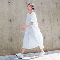 [골반39] 퍼프소매 언발루즈 롱 셔링 원피스