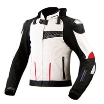 코미네 자켓 사계절용 오토바이 보호대 바람막이 바이크 자켓, 화이트