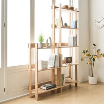 아르떼온 매직업 3단 5단 원목 / 연결 책장 / 확장형 책상 / 고무나무 마호가니원목 / 장식장 선반 / 국내제작 완제품, 5단책장, 아이스블루