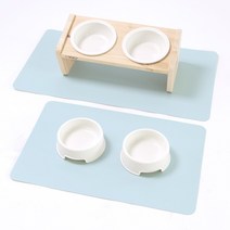 언더펫 강아지 식기매트 방수 항균 논슬립 밥그릇 매트 중형, 1개, 스카이블루