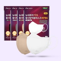 네퓨어 새부리형 마스크 60매 KF94 일회용 컬러 아토2D마스크 국산 끈조절 황사 미세먼지차단, 브라이트화이트