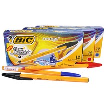 빅볼 오렌지화인 볼펜 0.7mm 12입 빨강, 3개