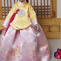 인형 한복 당의 꽃단치마 1벌 파올라레이나 베이비돌 도리스돌 구체관절인형 완제품, 26cm USD