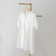 펀칭 자수 청순 큐티 오버핏 원피스