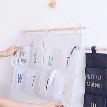 거실 생활소품 정리용 패브릭 수납행거 도어수납 포켓수납 감성소품, 그레이