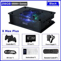 슈퍼 콘솔 X 스 플러스 듀얼 시스템 8K HD 레트로 TV 비디오 게임 플이어 S905X3 C가죽 65000 + 60 에뮬이터 PS1PSPN64, CHINA, 256GB wireless black_AU