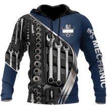 후드티 남성용 3D 맞춤형 메카닉 오버사이즈 캐주얼 풀오버 가을 Y2k 의류