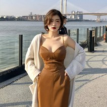 스커트 볼륨 편한 시원한 해변 휴양지 여성 롱 원피스 소프트 베트남 여행 봄