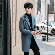 남자 트렌치코트 코디 롱코트 겨울 두꺼운 따뜻한 트렌치 남성 중간 길이 모직 코트 럭셔리 비즈니스 슬림 남성 트렌치 재킷 오버코트 플러스 사이즈 - 438