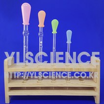 (JLS) 유리스포이드 컬러 실리콘스포이드 2ml 5ml 10ml 눈금스포이드 유리피펫 실리콘벌브 스포이드고무 실리콘고무 스포이트 목재스포이드대 TestTube Rack, 스포이드대 (목재) 1개
