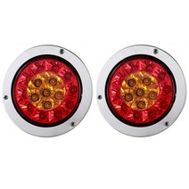 트럭 트레일러 램프에 대 한 2 x 보트 트레일러 테일 라이트 12V 24V 캐러밴 후면 조명 LED 미등, Red Amber