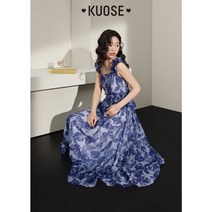 KUOSE 러플 플로럴 선드레스 원피스 쿠오세
