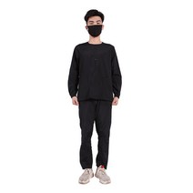 애견미용가운 빅사이즈 미용사복 애견샵 동물병원 수의사 털 안붙는 유니폼, XL, 9 짧은 지퍼  긴 블랙 소매