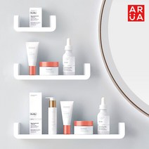 ARUA 화이트 욕실 선반 무타공 화장실 주방 거실 벽 벽걸이, S, 1개