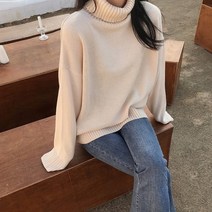 [바보사랑] 겟잇미 목폴라 무지 루즈핏 여자니트 [겟잇미]