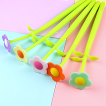 근이몰 24종류 예쁜 볼펜 선물 실리콘 중성펜(0.5mm), 나뭇잎벌
