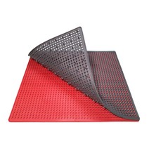 더스트제로 욕실 주방 현관 버섯 매트(물기/먼지제거), 레드