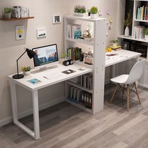 2인용 책상 형제 책상세트 세트 일자형 2인용책상 자매, 200x60x75cm, 이중 얼굴 하얀 다리