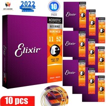 246810 세트 Elixir 11027 기타 문자열 Nanoweb 코팅 8020 방청 인청동 어쿠스틱 기타 현, 02 11027-011-052_02 4 Sets