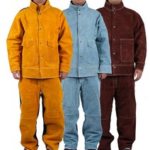방염복 용접 작업복 산업용 방화복 방열복 안전복, 브라운 퓨어 레더 슈트, 1개