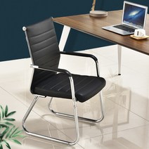 컴퓨터 사무용 책상 의자 학생 사무실 편한 방수 탄성 의자 홈 오피스 활 회의 마작 룸, 검은색 가죽 의자 108, 강철 발, 고정 팔걸이