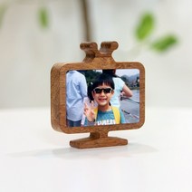 우드 디자인 액자(TV)아기 돌잔치 백일 기념 미니 포토테이블 인테리어 핸드폰 사진인화 액자, 멀바우