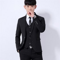 꽃소담 남성정장 투버튼 스탠다드 정장세트 자켓+팬츠+셔츠+조끼(넥타이 증정)