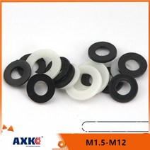 고무와셔 오링 실리콘 구리 스텐 100pcs m1.5 m2 m2.5 m3 m4 m5 m6 m8 m10 m12 화이트 블랙 플라스틱 나일론 플랫 와셔 평면 스페이서 절연 가스켓, m1.5x3.6x1mm 흰색