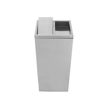 리빙플랜 스텐사각휴지통 재털이 뱅뱅이겸용 60L, 상세페이지 참조