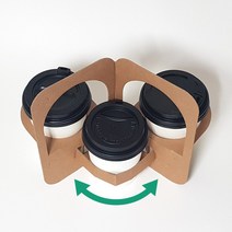 레스랩스 크라프트 무지 컵 캐리어 2구 3구 4구 6구 겸용 - 10 13 16 온스용 미디엄(M) 사이즈 100개, 100개입, 1박스