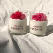카네이션 캔들 천연 소이캔들 어버이날선물, 핑크 카네이션 - 고맙습니다-릴리오브벨리아이비