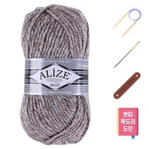 마마니트 맥시실 쁘띠목도리 diy세트, 803 연브라운혼합