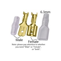 4인치 벤츠스피커 6.5인치 스피커 스파크스피커 100Pcs 2.8mm 4.8mm 6.3mm 플러그 스프링 암 수 스페이드 콜드 크림프 터미널 커넥터 자동차 전선 커넥터 세트, Golden 6.3mm Sheath_Female50Pc