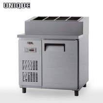 유니크 토핑냉장고 900 UDS-9RPAR 토핑 피자 테이블 업소용 냉장고, 아날로그, 메탈