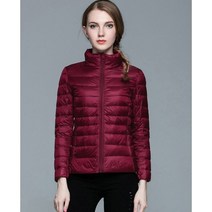 겨울 여성 스탠드 칼라 화이트 오리 자켓 울트라 라이트 다운 재킷 슬림 긴 소매 파커 캔디 컬러 Fashio