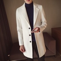 코트 겨울 부티크 솔리드 컬러 롱 모직 트렌치 그레이 롱 모직
