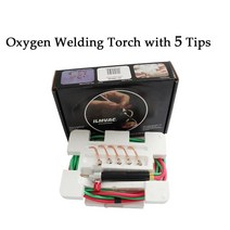 휴대용 산소 용접기 세트 2L 토치 소형 용접 절단 쥬얼리 산소 키트 마이크로 미니 총, 5개의 팁이 있는 토치