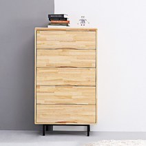 [햇살맑은집] 5단서랍 옷서랍장 원목 틈새수납장 침실가구 사야, 색상:03.5단서랍장(내추럴)