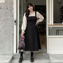 [제작] [리얼핏]판로디 뷔스티에 플레어 롱 원피스 67272 빅사이즈 여성의류